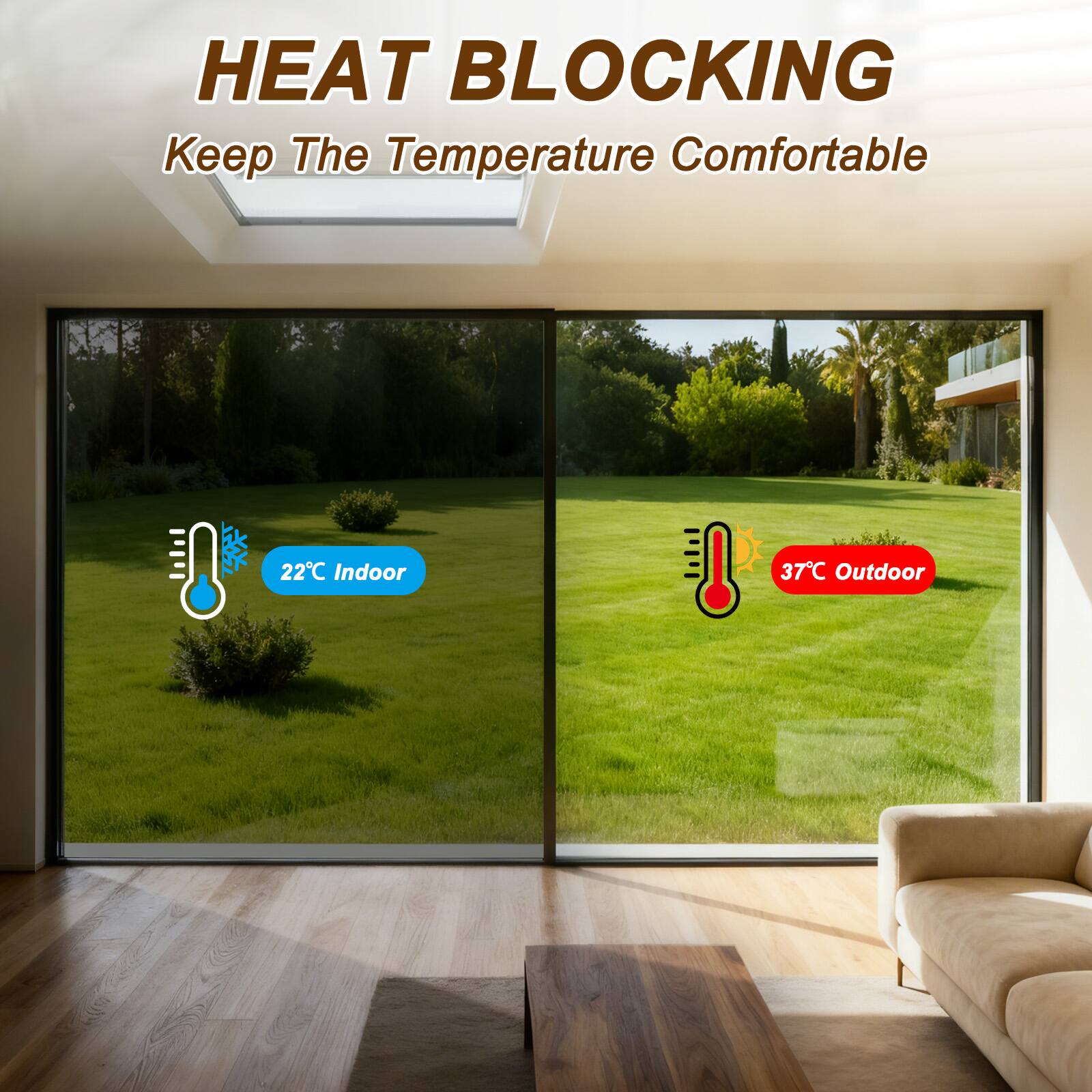 HEAT BLOCKING  
Keep The Temperature Comfortable  
22°C Indoor  
37°C Outdoor