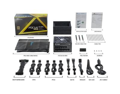 Seasonic FOCUS GX 850W Power Supply ATX 3.1 PCIe 5.1 (12V 2x6 Seasonic FOCUS GX 850W Power Supply ATX 3.1 PCIe 5.1 (12V 2x6