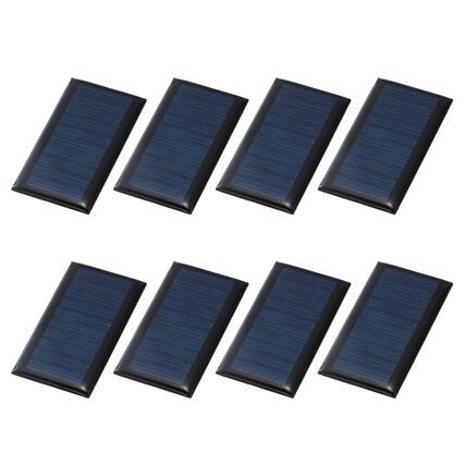 Front. Unique Bargains - 8pcs 5V 0.225W 45mA Mini Solar Panels, Small Solar PV Cells for DIY Electric Toy Materials Kits - Black.
