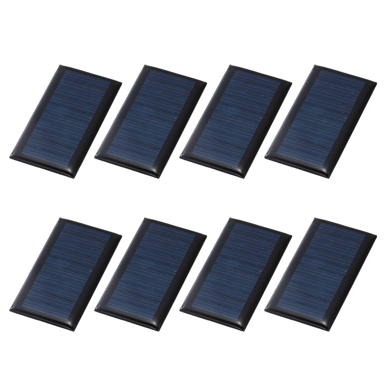 Front. Unique Bargains - 8pcs 5V 0.225W 45mA Mini Solar Panels, Small Solar PV Cells for DIY Electric Toy Materials Kits - Black.
