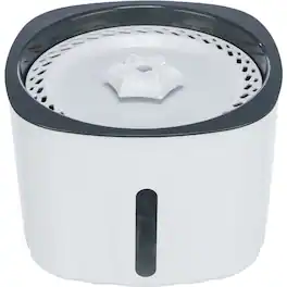 TRIXIE - Flower Drinking Fountain for Dogs and Cats, 68oz Automatic Water Dispenser - White/Gray