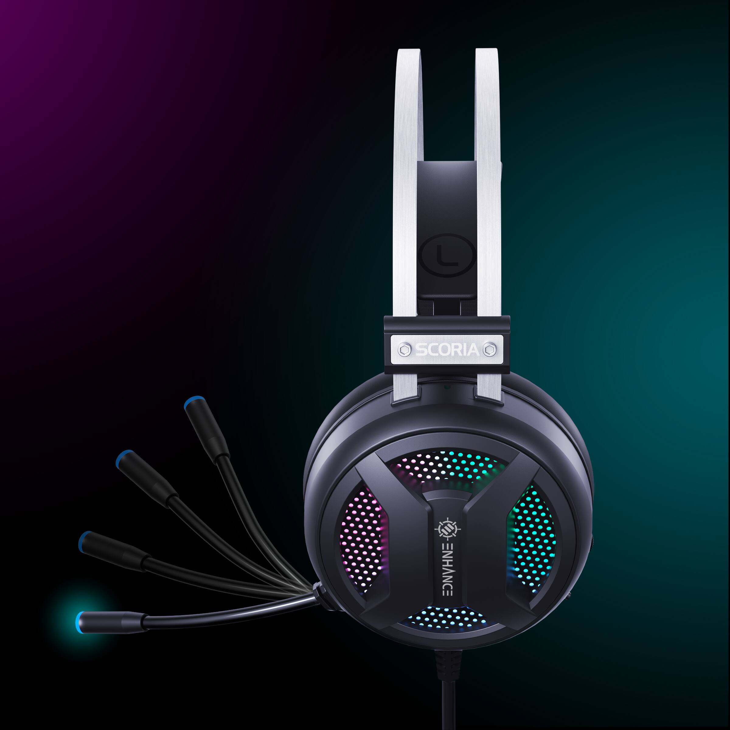 Alt View 4. ENHANCE - ENHANCE Scoria 2 Gaming Headset - Gaming Headphones with 7.1 Surround Sound - Black.
