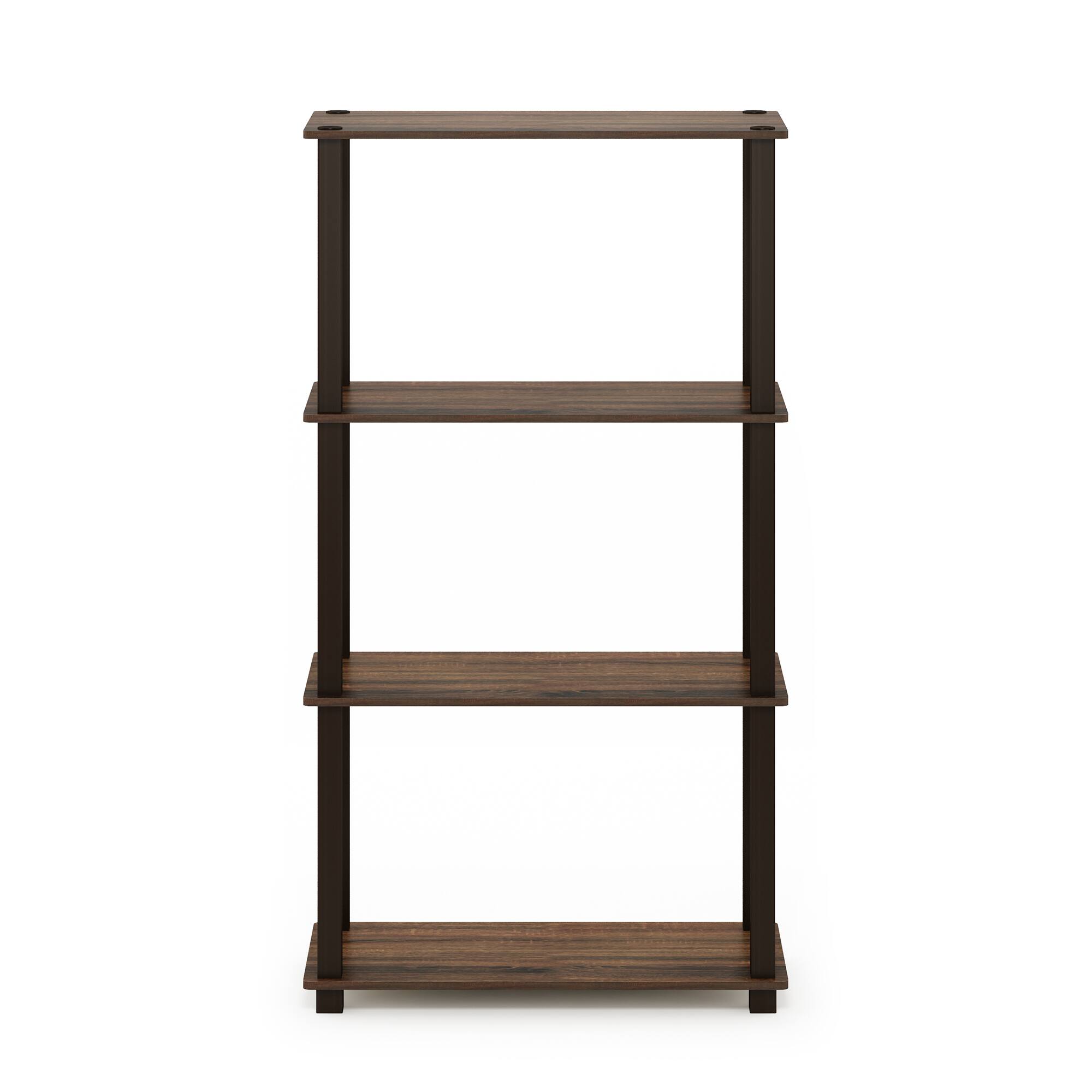 Back. HOMLUX - 4-Tier 43.3" Corner Shelf Open Shelves for Display for Living Room and Office Organization Walnut - Walnut.