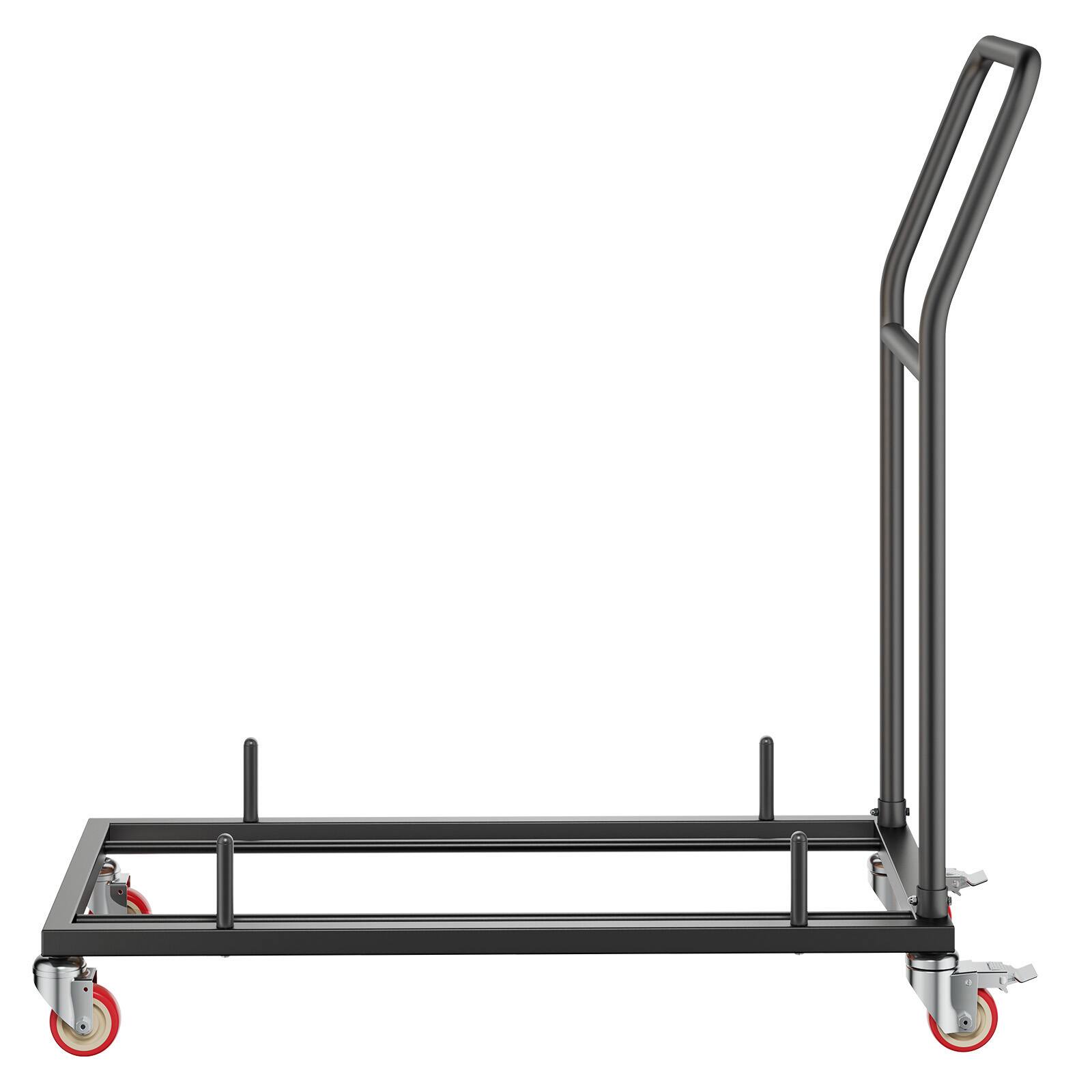 Alt View 3. LOVMOR - Folding Chair Rack Cart for 25 Chairs, Horizontal L-Shape Design, 300-Lb Capacity - Black.