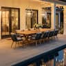 PURPLE LEAF - 7/9/11-Pieces Patio Dining Set Wicker Outdoor Furniture Table and Chairs Set for Garden Teak-Finish Aluminum Frame Set - Teak-Rectangular-11 Pcs