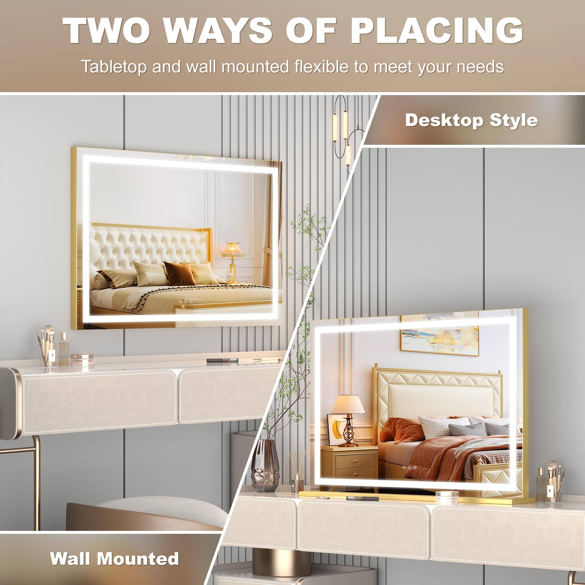 TWO WAYS OF PLACING  
Tabletop and wall mounted flexible to meet your needs  

Desktop Style  

Wall Mounted
