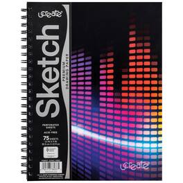 uCreate - Fashion Poly Sketch Book, Sonic Vibes, Unruled, 12" x 9"