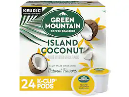 Green Mountain Coffee Roasters Island Coconut, Keurig Single-Serve K-Cup Pod, Flavored Light Roast Coffee, 24 Count/Box
