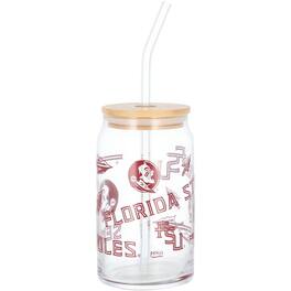Indigo Falls - Florida State Seminoles 16oz. Can Glass with Straw - Multicolor