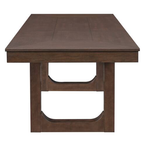 Alt View 1. LUCKY ONE - 5-Piece Farmhouse Set with 18" Leaf, 78" Extendable Dining Table and 4 Chairs - Beige,Walnut.