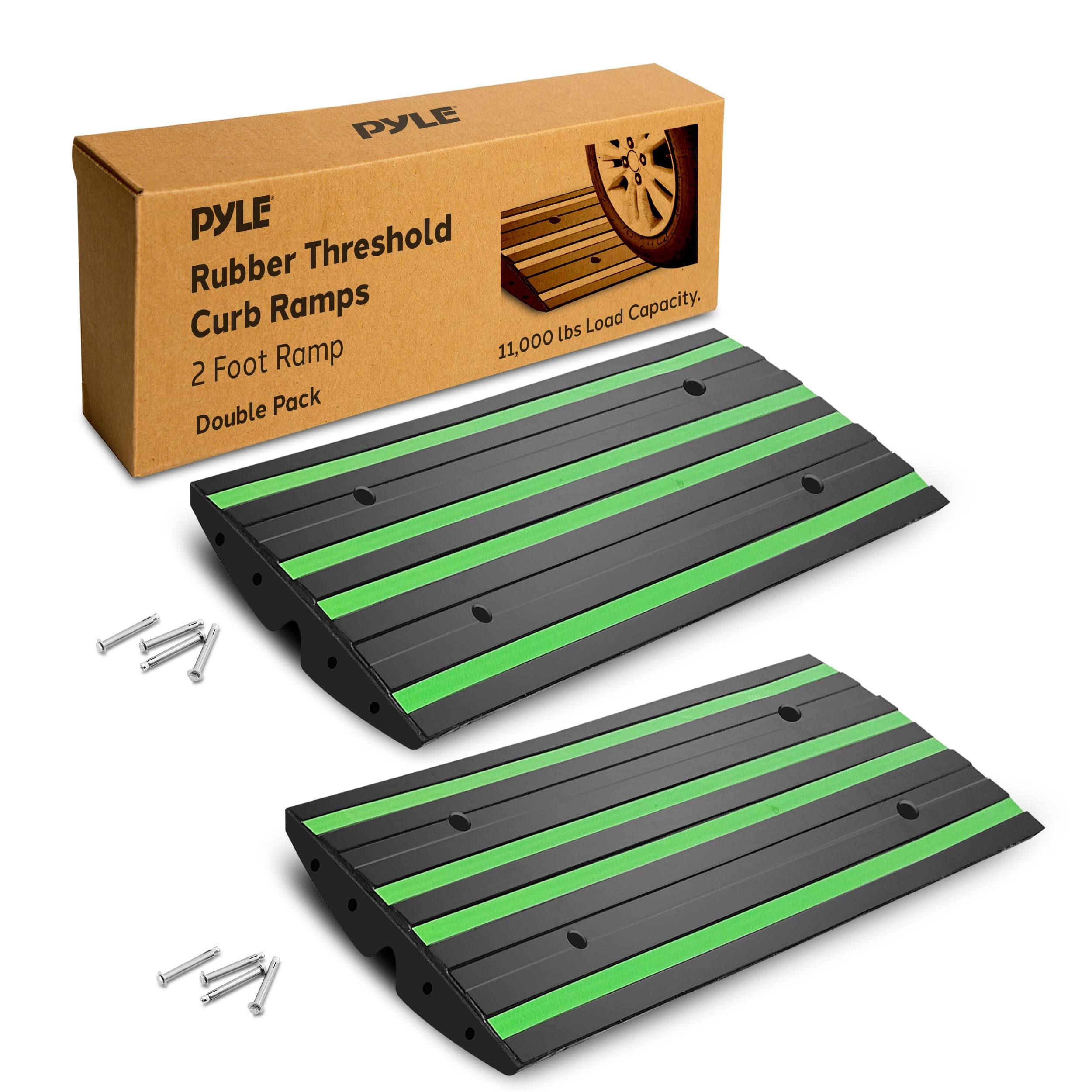 PYLE Rubber Threshold Curb Ramps  
2 Foot Ramp  
Double Pack  
11,000 lbs Load Capacity
