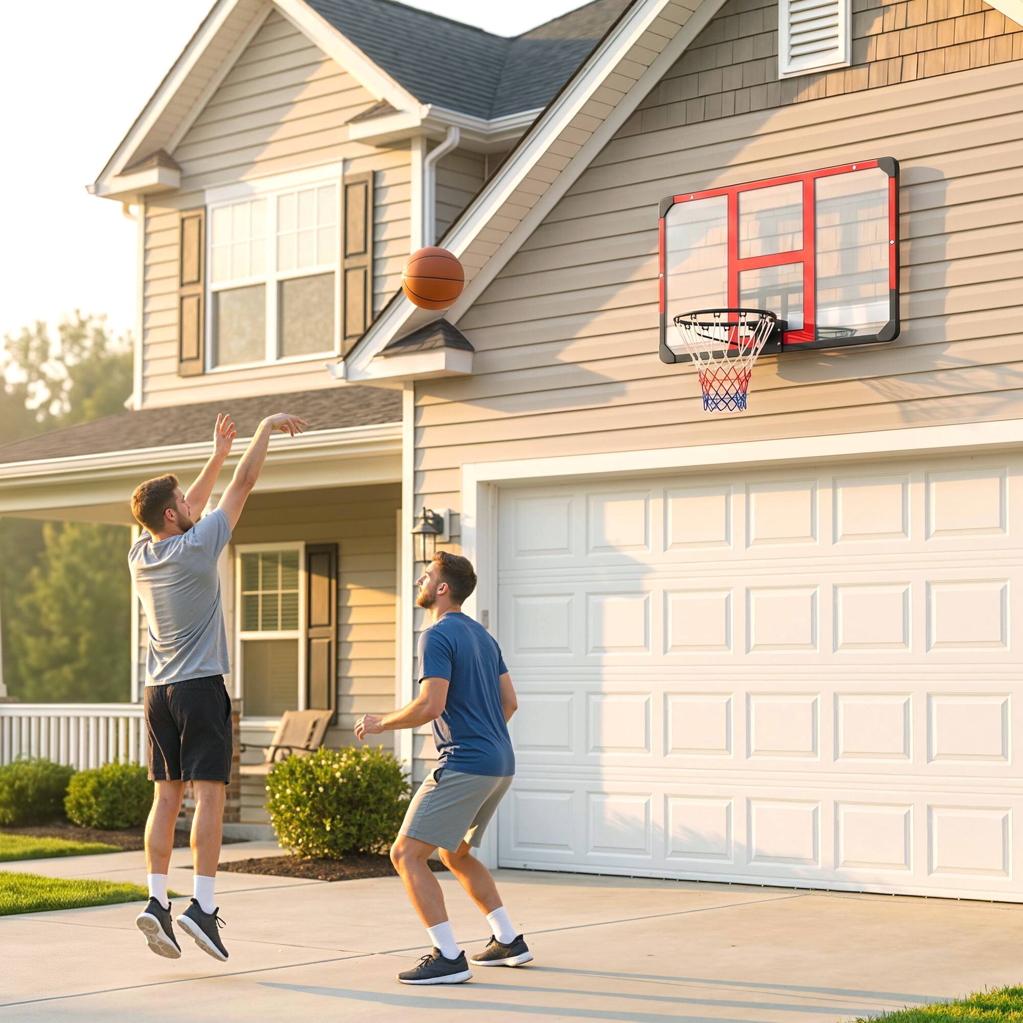 Alt View 5. Soozier - Mounted Basketball Hoop with Shatter-Resistant Backboard - Black, Clear, Red.
