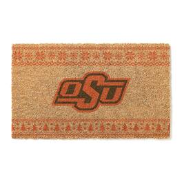 Jardine - Oklahoma State Cowboys 18" x 30" Holiday Coir Doormat - Brown