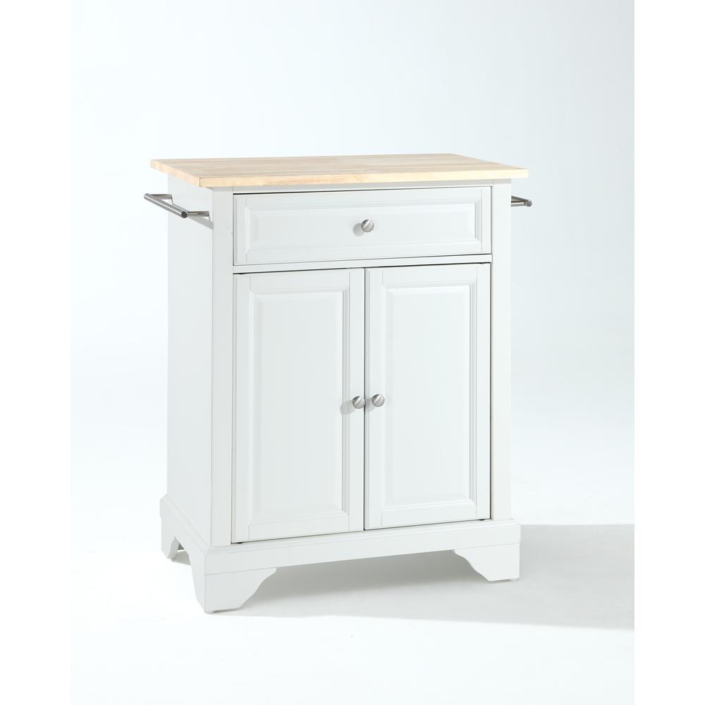 Back. Crosley Furniture - Lafayette Wood Top Portable Kitchen Island/Cart - White.