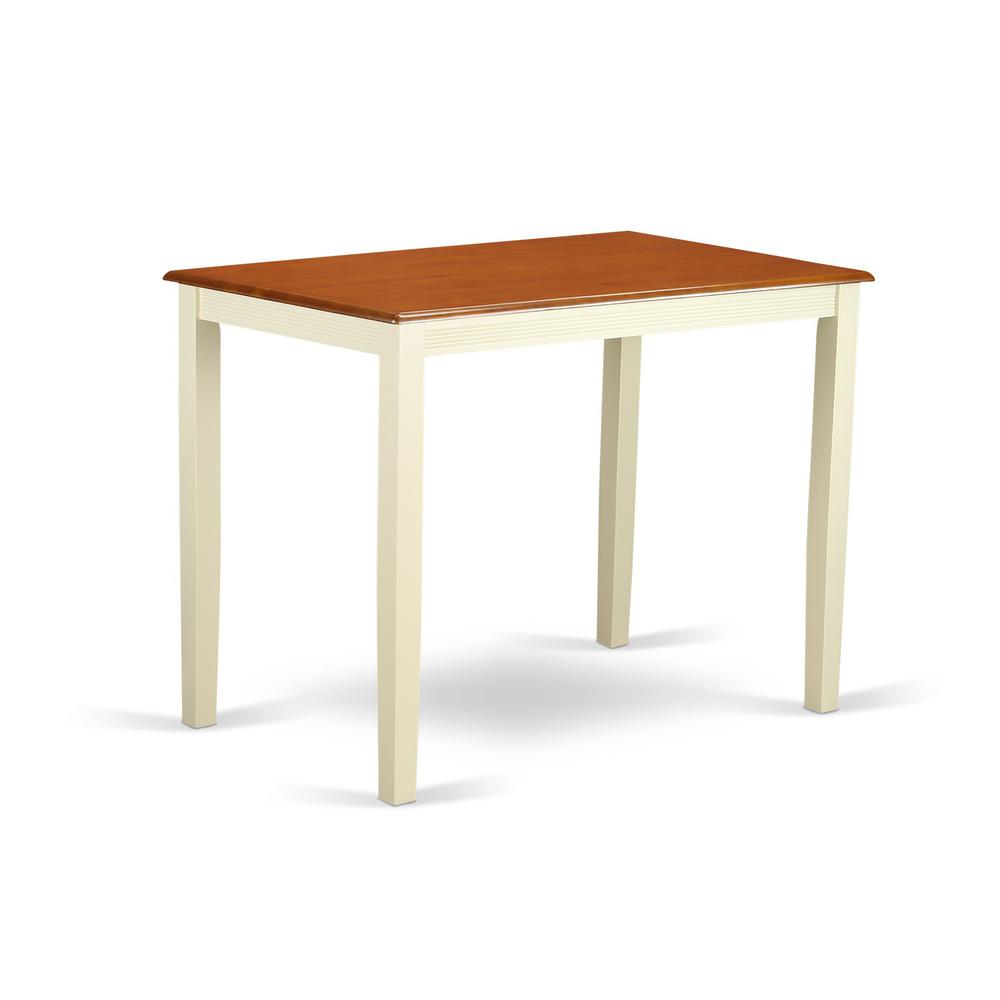 Front. East West Furniture - Yarmouth Counter Height Table Finished in Buttermilk and Cherry - Buttermilk & Cherry.