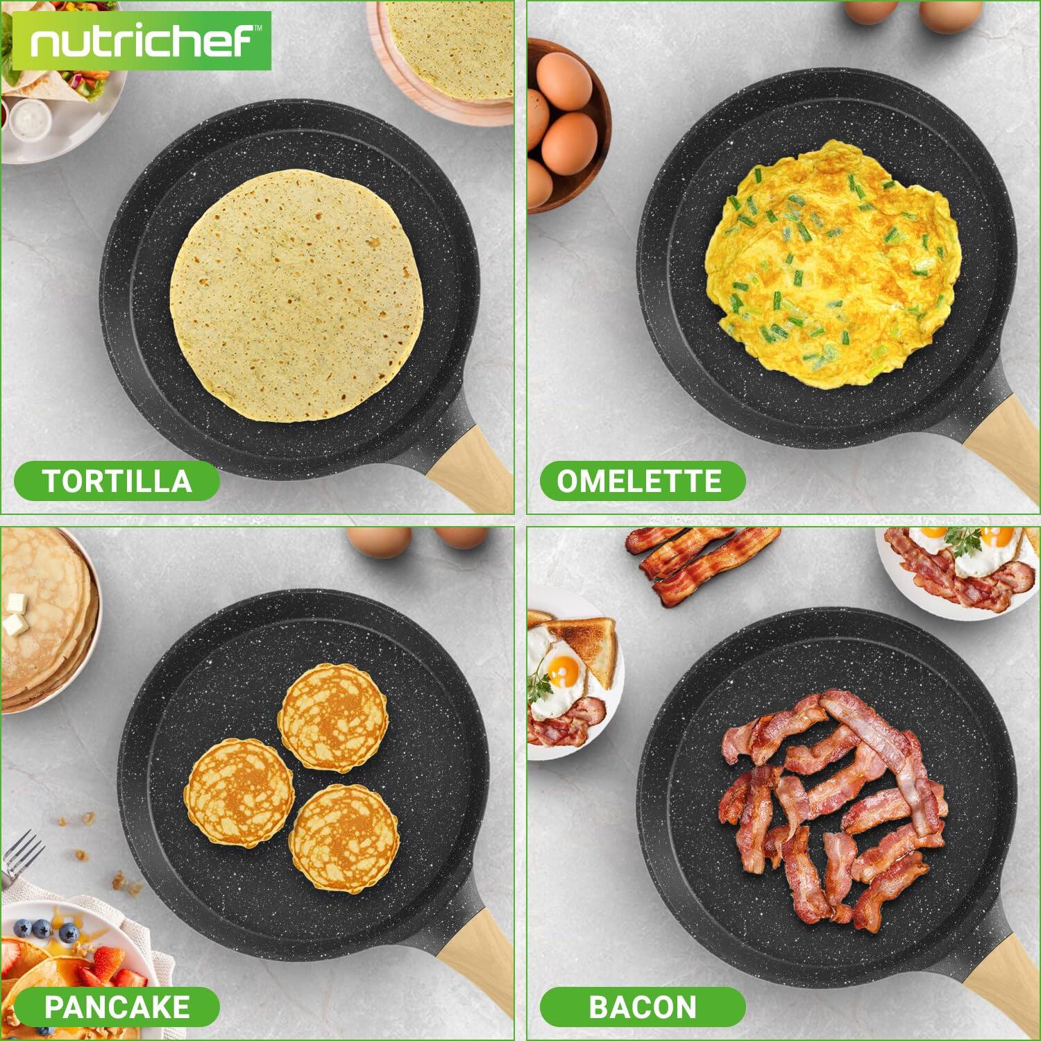nutrichef TORTILLA OMELETTE PANCAKE BACON