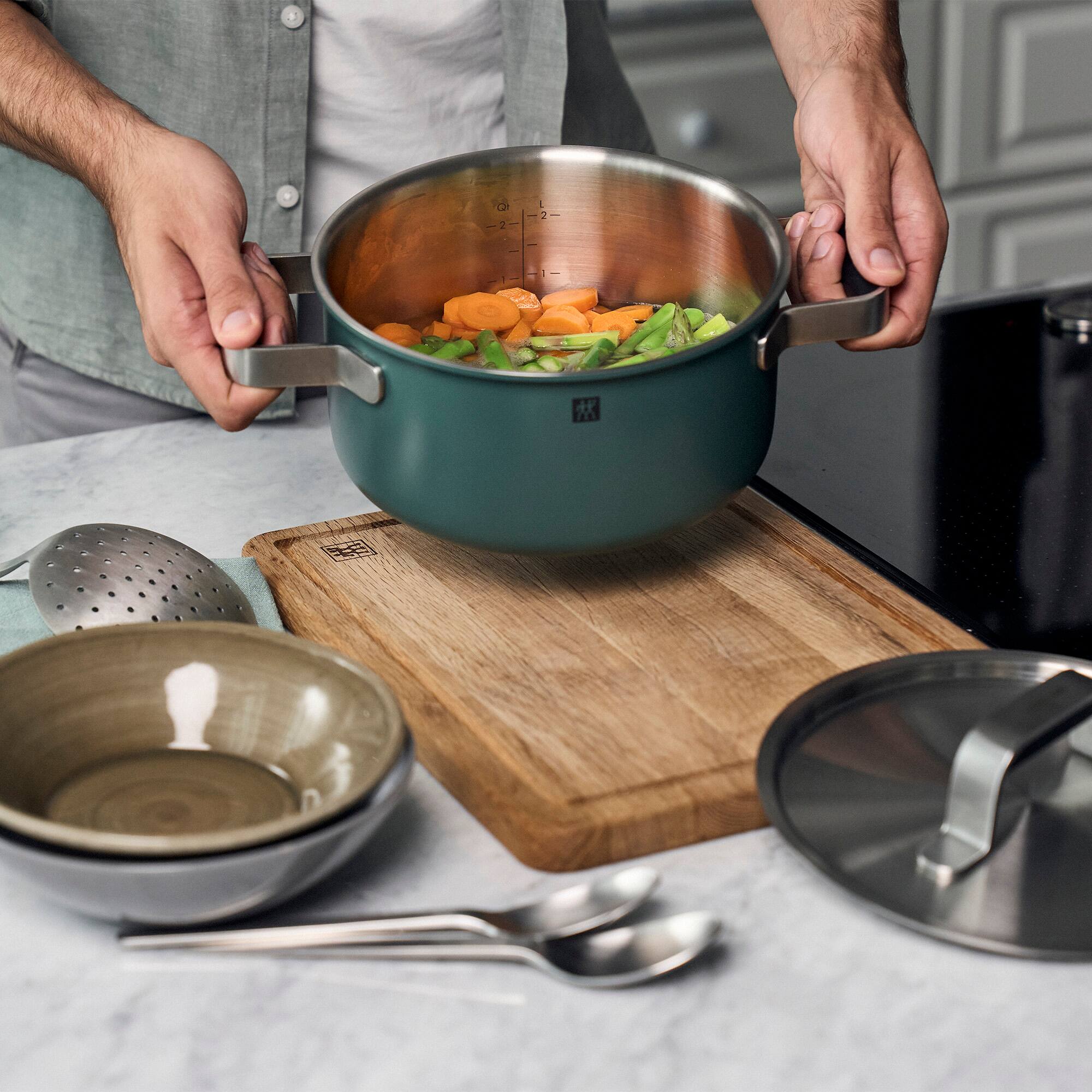 Alt View 2. ZWILLING - ZWILLING Pure 6-pc Stainless Steel Cookware Set, Green - Green.