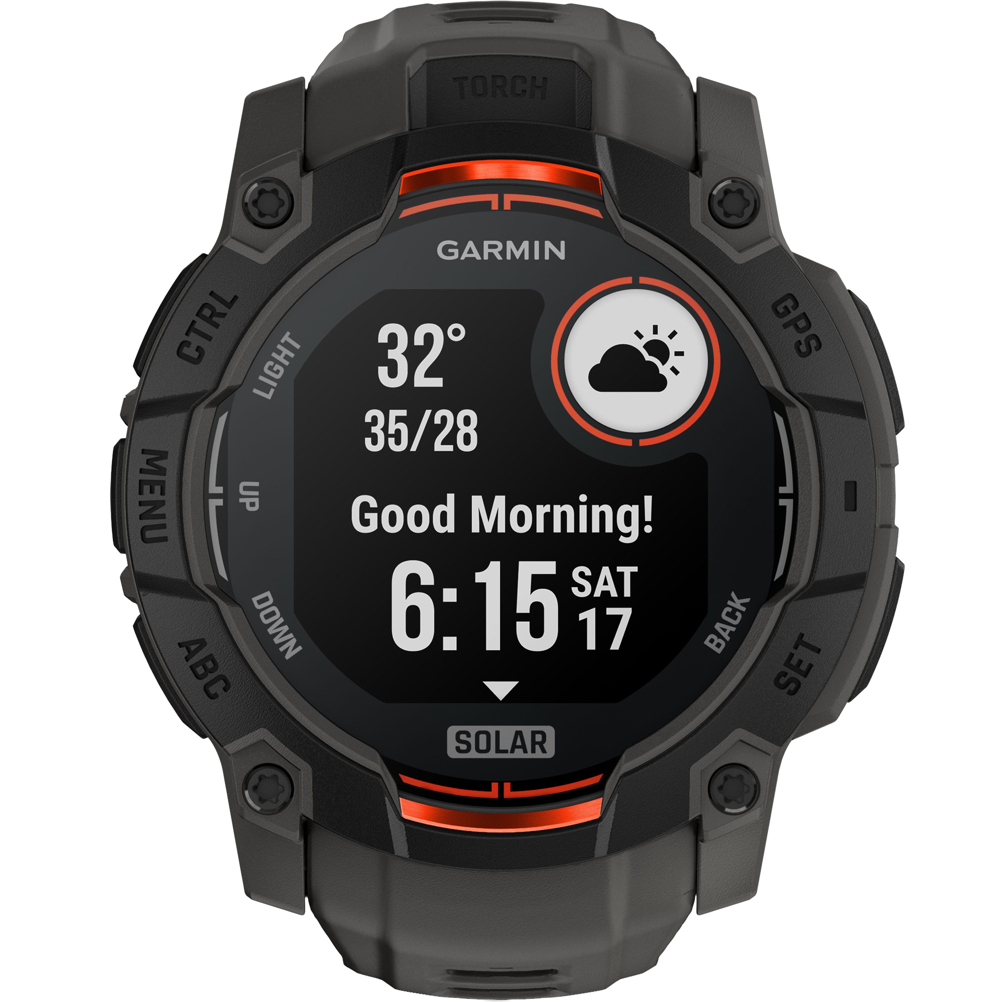 Good Morning! 32°C/35°28' 6:15 17°C Solar