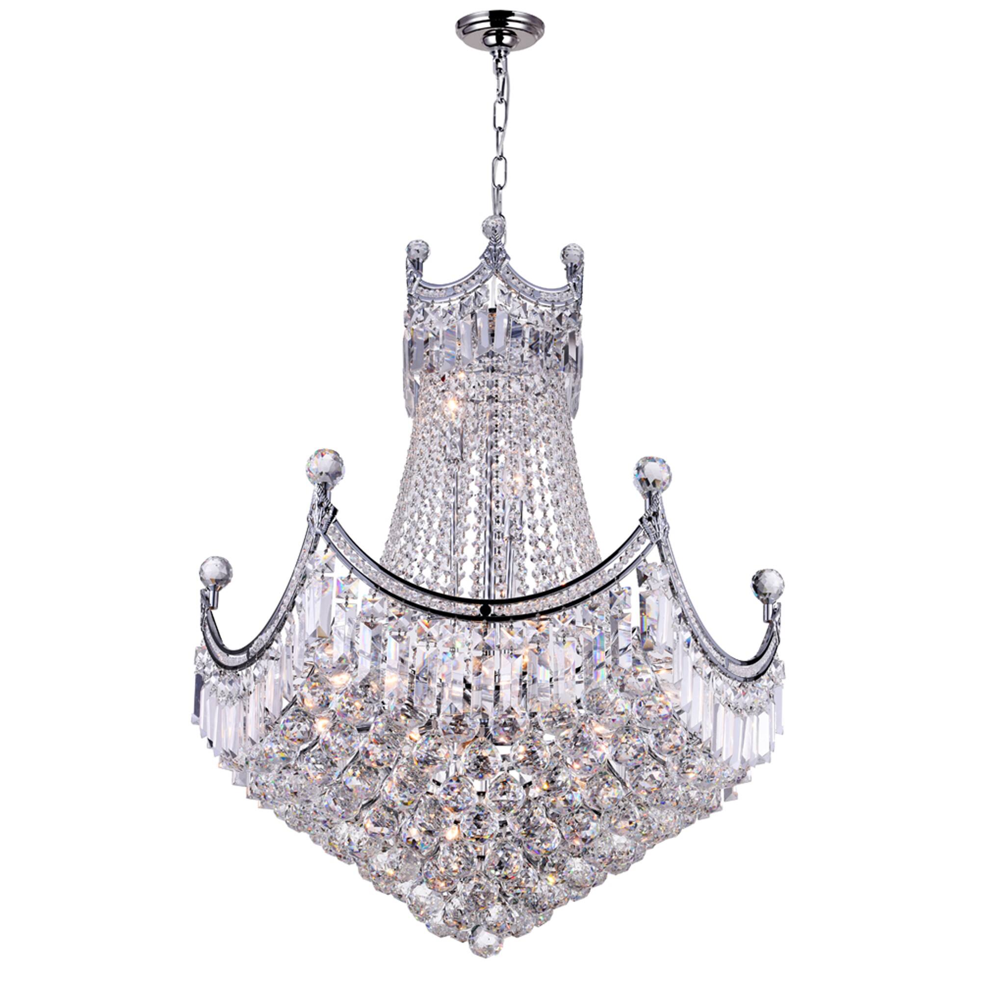 Left. CWI Lighting - Amanda 15 Light Down Chandelier With Chrome Finish - Chrome.