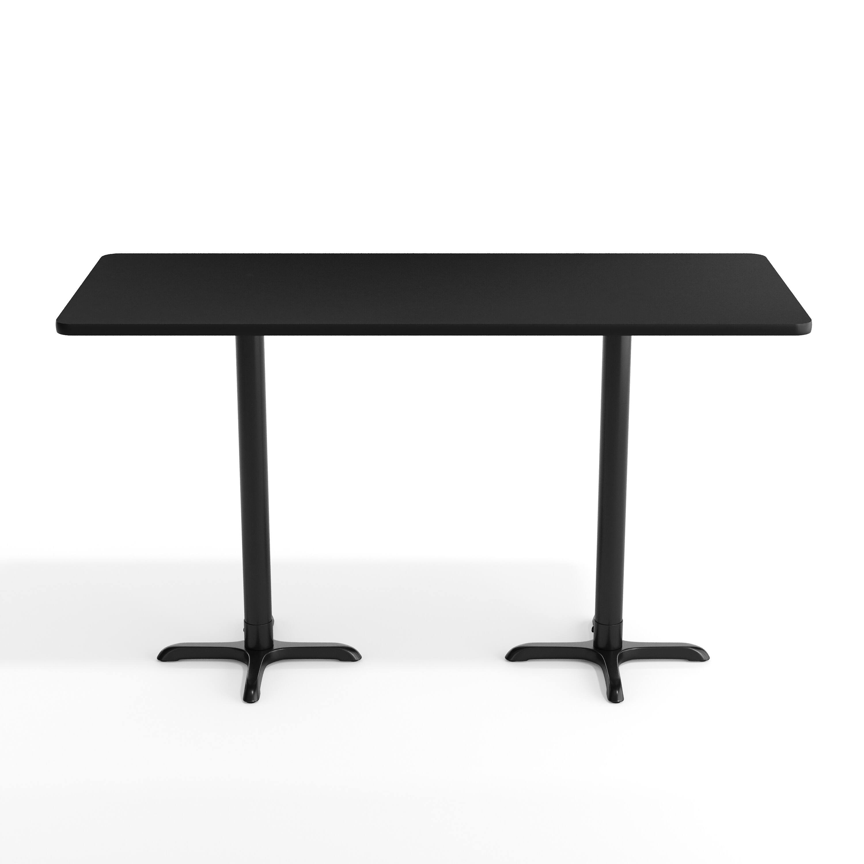 Alt View 9. Emma + Oliver - Commercial Table Top with Dual Bar Height Bases - Black.
