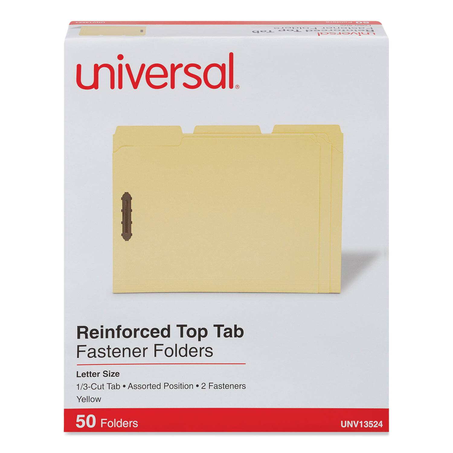 Universal Deluxe Reinforced Top Tab Fastener Folders, 0.75