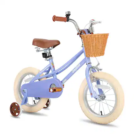 Front. JOYSTAR - JOYSTAR Fantasy 16 Inch Kids Bike with Training Wheels & Basket, Children's Bike for 4-7 Years Old Boys Girls, Purple - Purple.