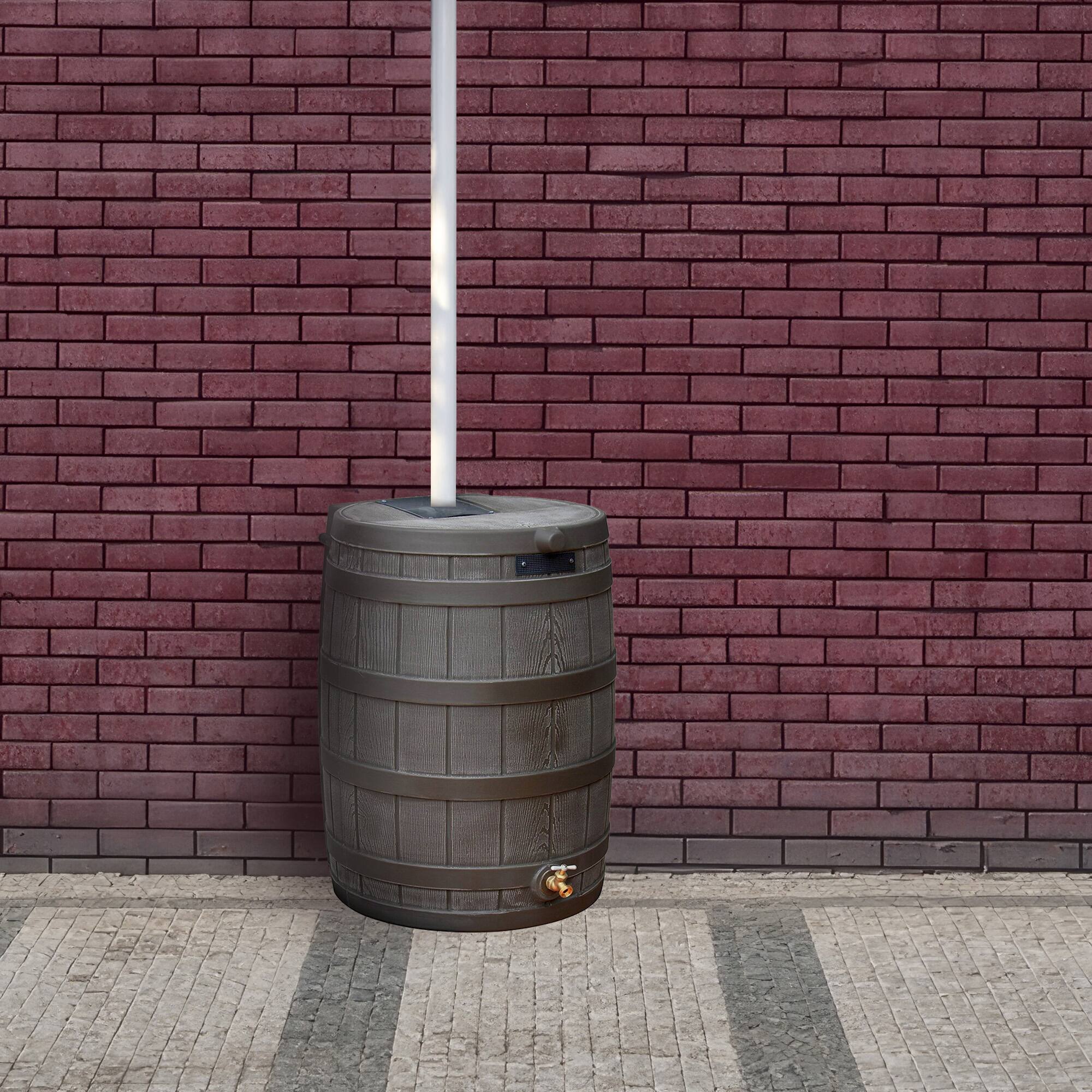 Alt View 3. Good Ideas - Good Ideas RW50 Rain Wizard 50 Gallon Plastic Rain Barrel Water Collector, Oak - Oak.
