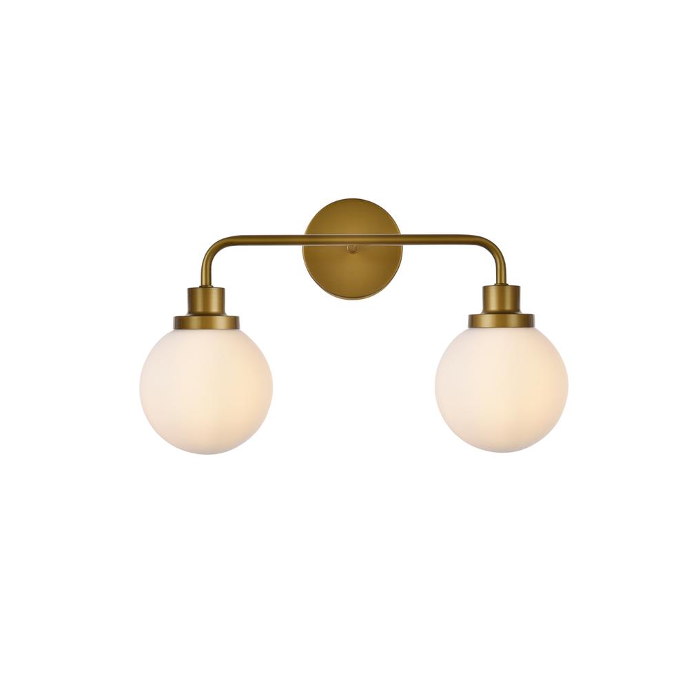 Alt View 3. Living District - Hanson 2 lights bath sconce in brass with frosted shade - Brass And Frosted Shade.