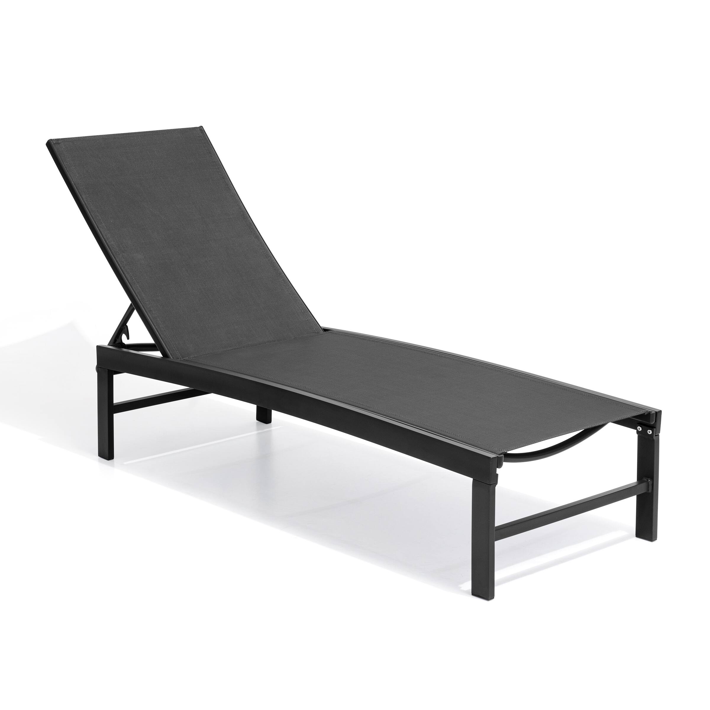 Angle. Crestlive Products - Crestlive Products Outdoor Pool Lounger Aluminum All-weather Adjustable Chaise Lounge Chair - Black.