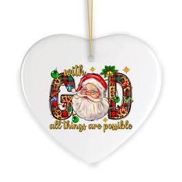 OrnamentallyYou - With God All Things are Possible Festive Christmas Ornament - Multi-colored