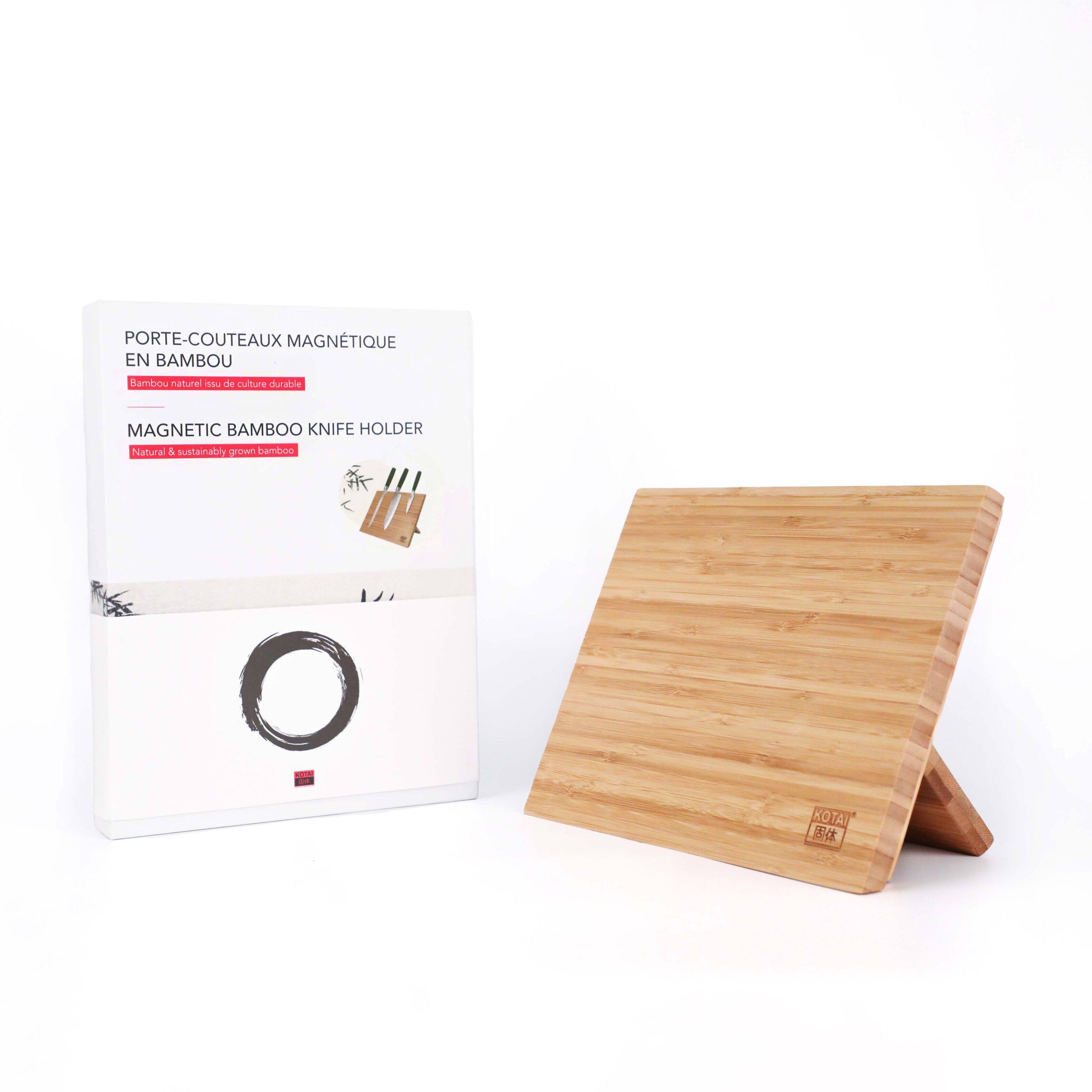 PORTE-COUTEAUX MAGNÉTIQUE EN BAMBOU  
Bambou naturel de culture durable  

MAGNETIC BAMBOO KNIFE HOLDER  
Natural & sustainably grown bamboo