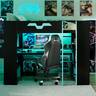 Anysun - Full Size Wood Loft Bed with Power Outlet & USB/Type-C Ports, Integrated Cable Management, and RGB Light - Blue