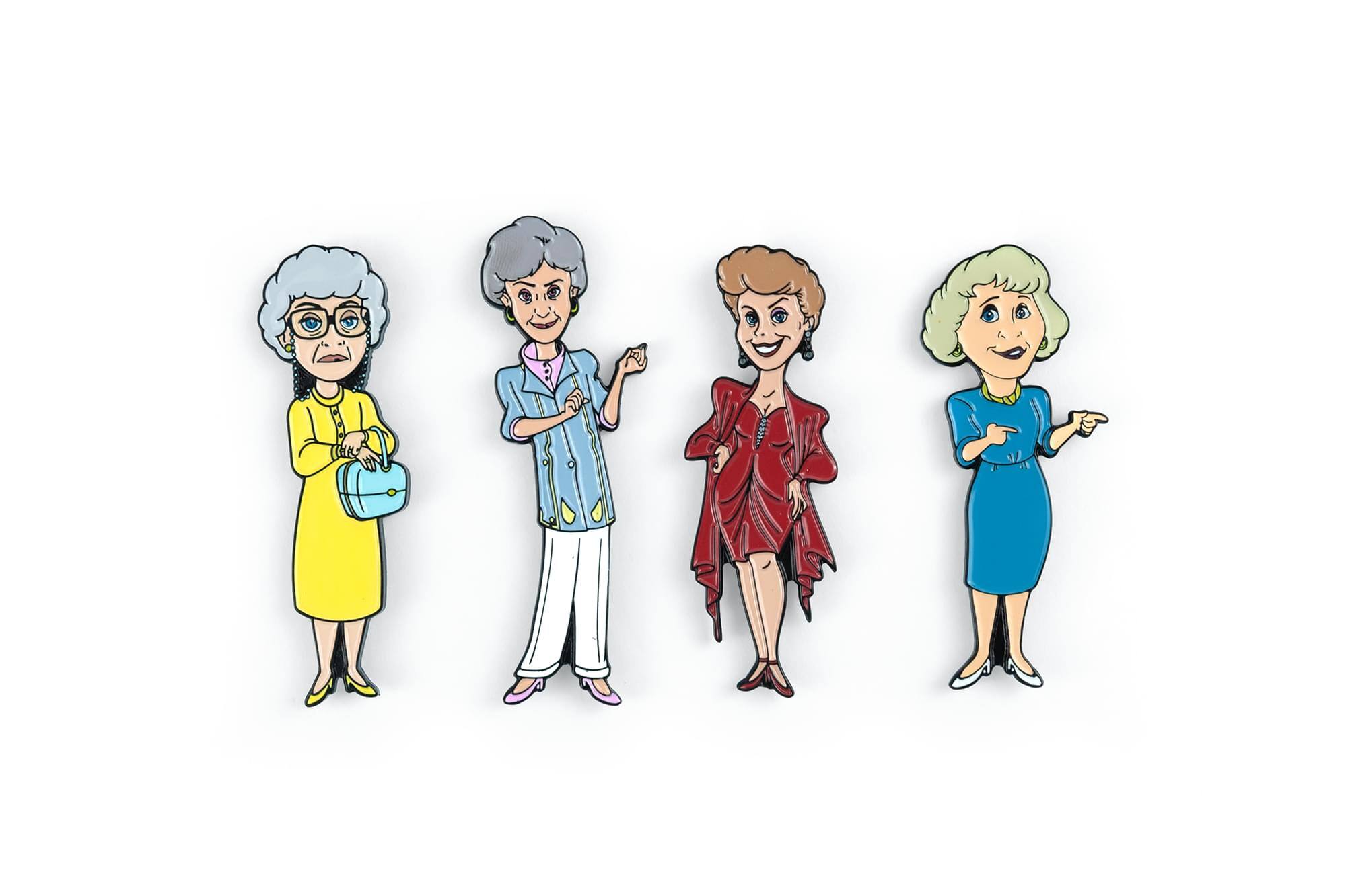 Alt View 1. Just Funky - The Golden Girls 4-Piece Enamel Pin Set | Rose | Blanche | Sophia | Dorothy | Toynk Exclusive - Green.