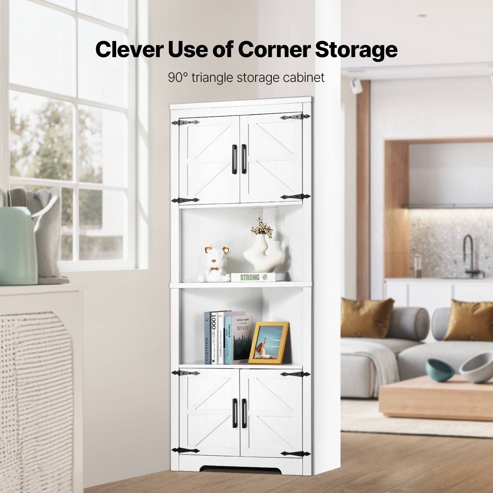 Clever Use of Corner Storage: 90° Triangle Storage Cabinet

STRONG BRINIONS 1000