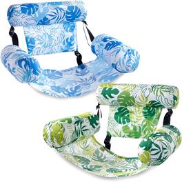 Joyfy - 2 Packs Inflatable Pool Chairs, Inflatable Lounge Pool Float, Summer Hammock Chair for Adult Summer Party - Green, Blue