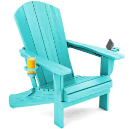 SERWALL - Adirondack Chair with Cup Holders,Composite Adirondack Chairs,HDPE Outdoor Chairs - Aruba