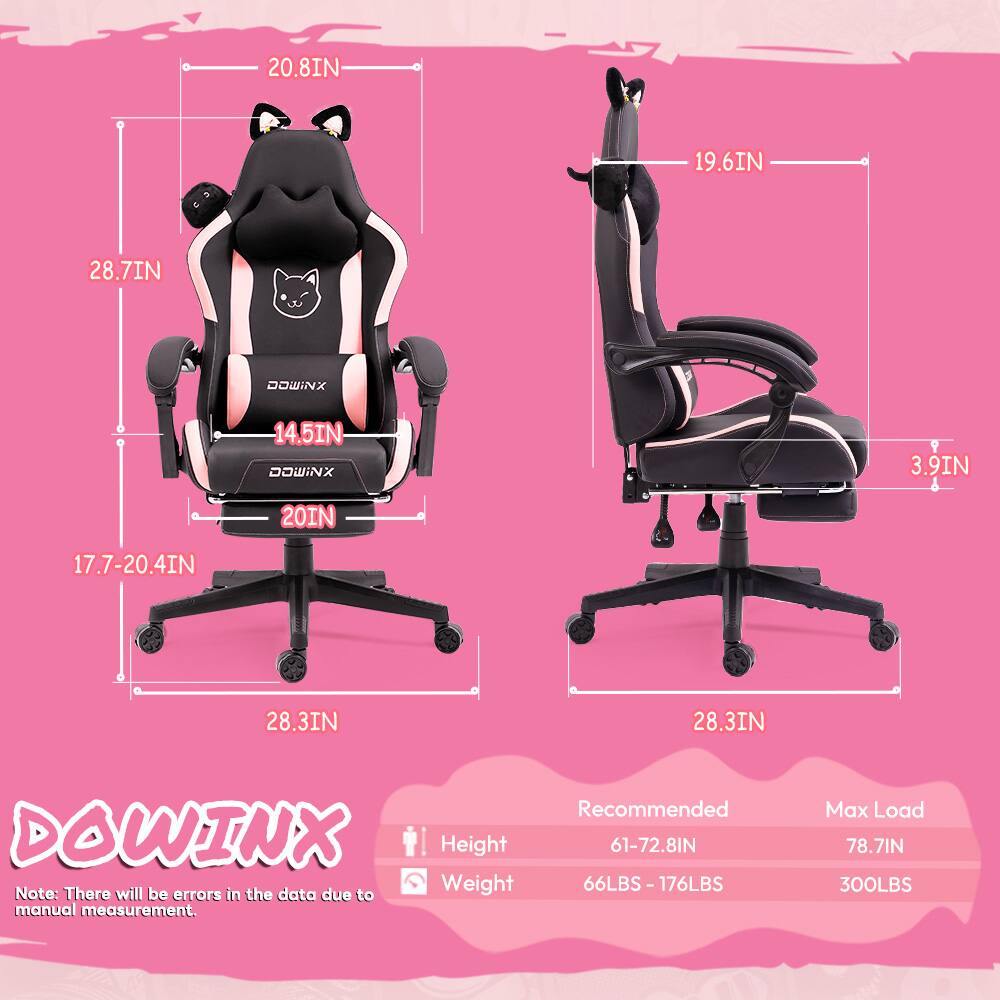 20.8IN  
19.6IN  
28.7IN  
14.5IN  
3.9IN  
20IN  
17.7-20.4IN  
28.3IN  
28.3IN  

Recommended  
Height: 61-72.8IN  
Weight: 66LBS - 176LBS  

Max Load  
Height: 78.7IN  
Weight: 300LBS  

Note: There will be errors in the data due to manual measurement.