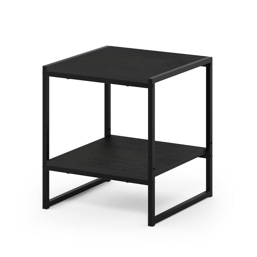 Left. Furinno - CAMNUS Night Stand, 2-Tier Metal Frame Nightstand with Open Shelf, Easy Assembly Side Table, End Table, Bedside Table - Americano.