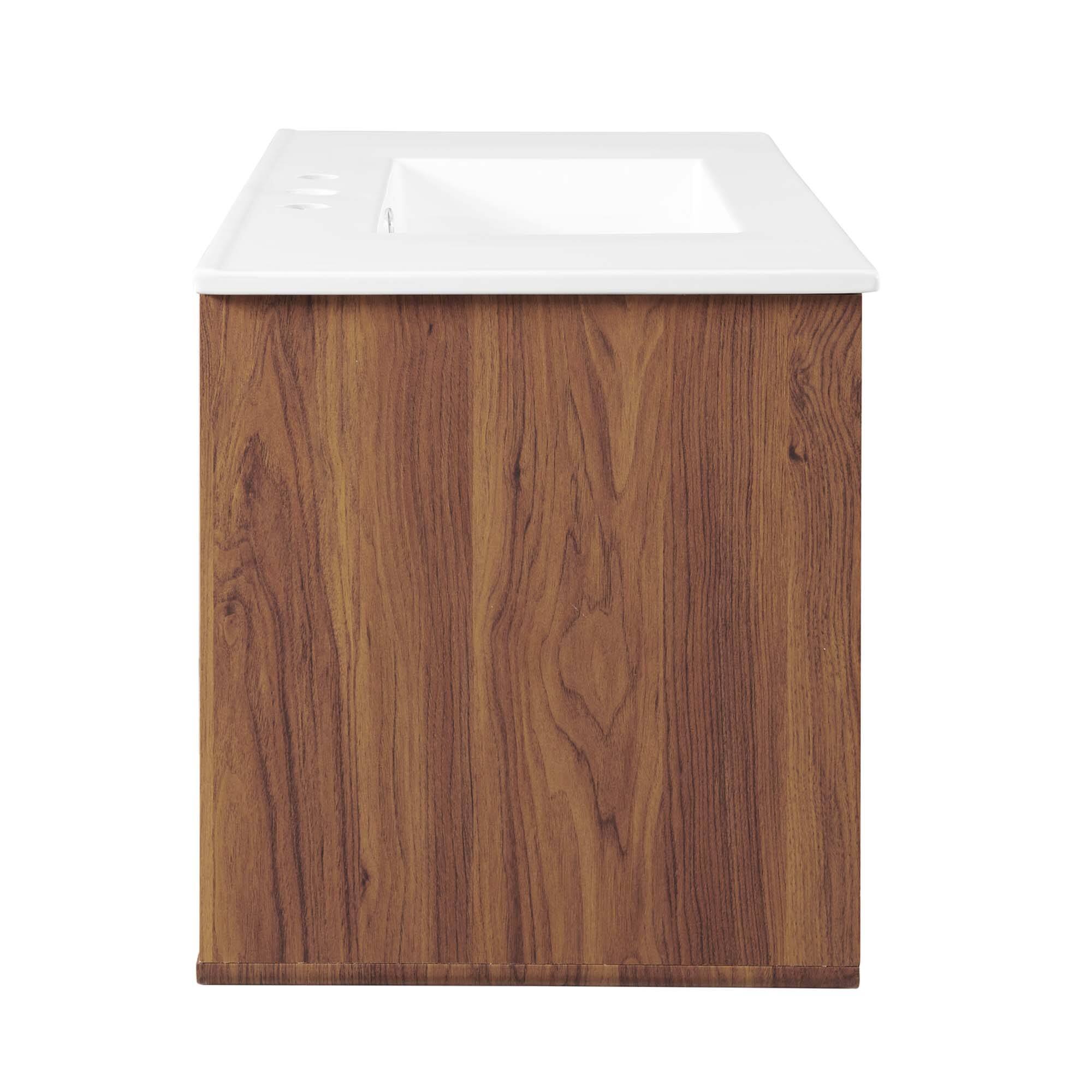 Alt View 1. Modway - Transmit Wall-Mount Bathroom Vanity Basin Included - Walnut White.