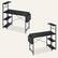 Alt View 4. Bestier - 44 inch Gaming Desk with LED Lights, Reversible Storage Shelves & Side Storage Bag for Small Space - Black Marble.