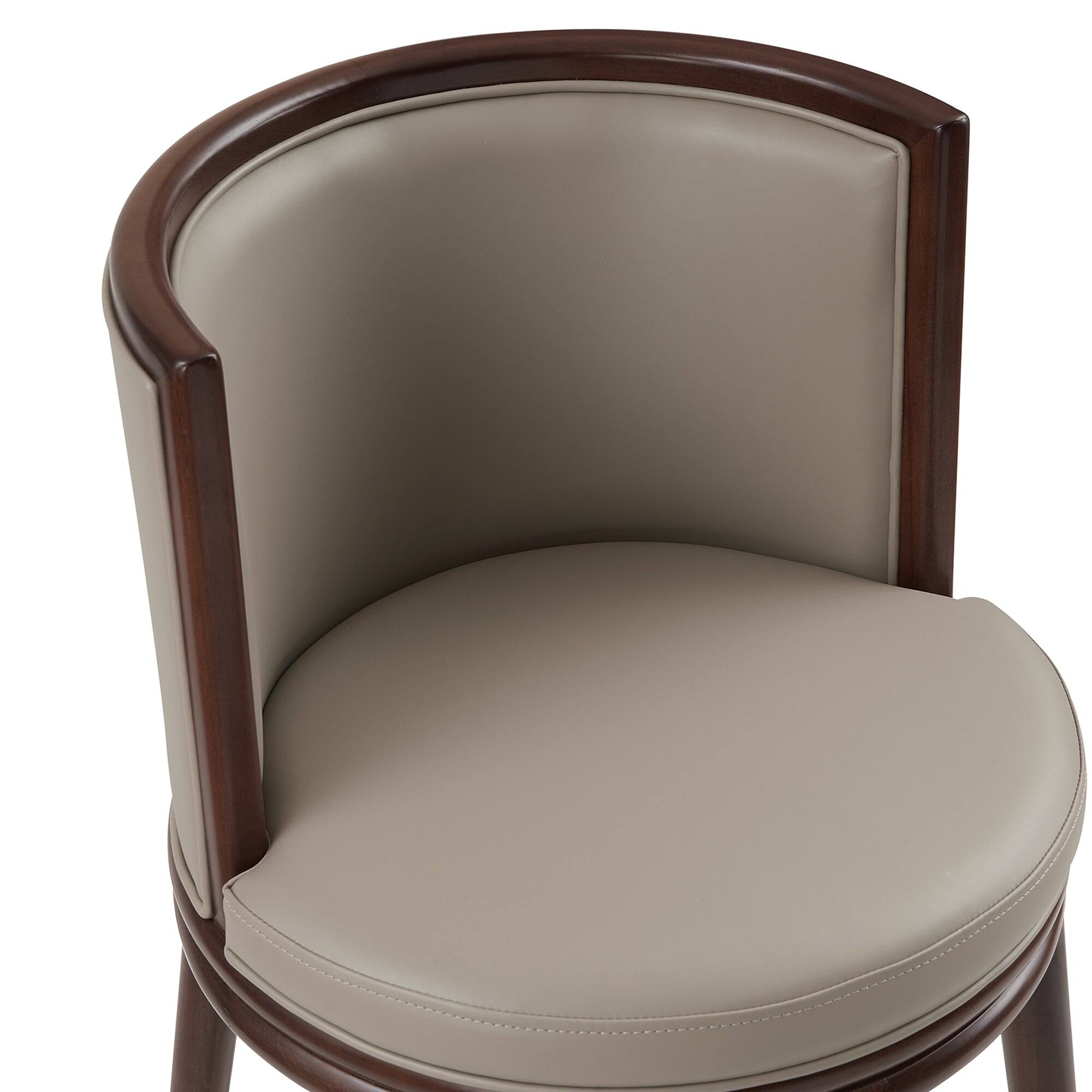 Alt View 1. Manhattan Comfort - Evalyn Modern Wood Upholstered Barstool - Set of 3 - Taupe.
