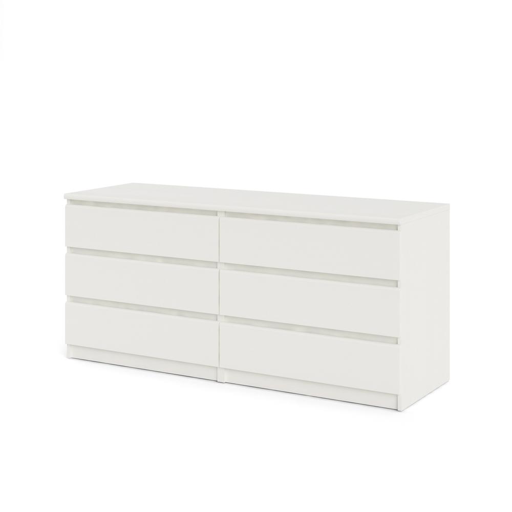 Angle. Tvilum - Scottsdale 6 Drawer Double Dresser Wood Grain - White.