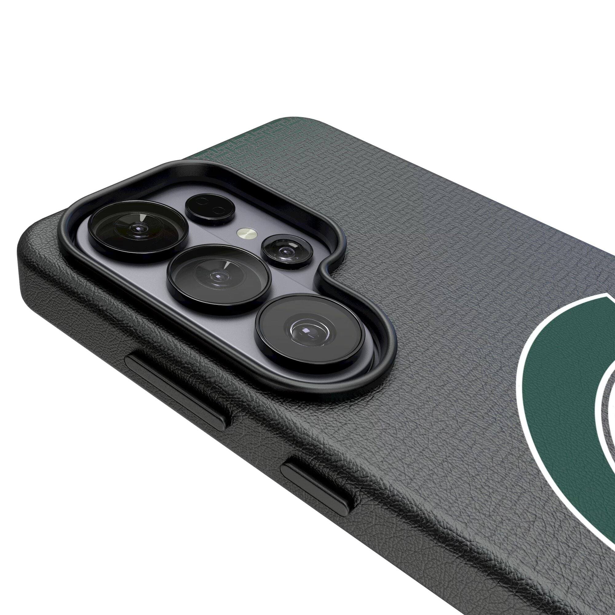 Alt View 2. Keyscaper - Michigan State Spartans Linen Galaxy Magnetic Bump Case - S24 - Black.