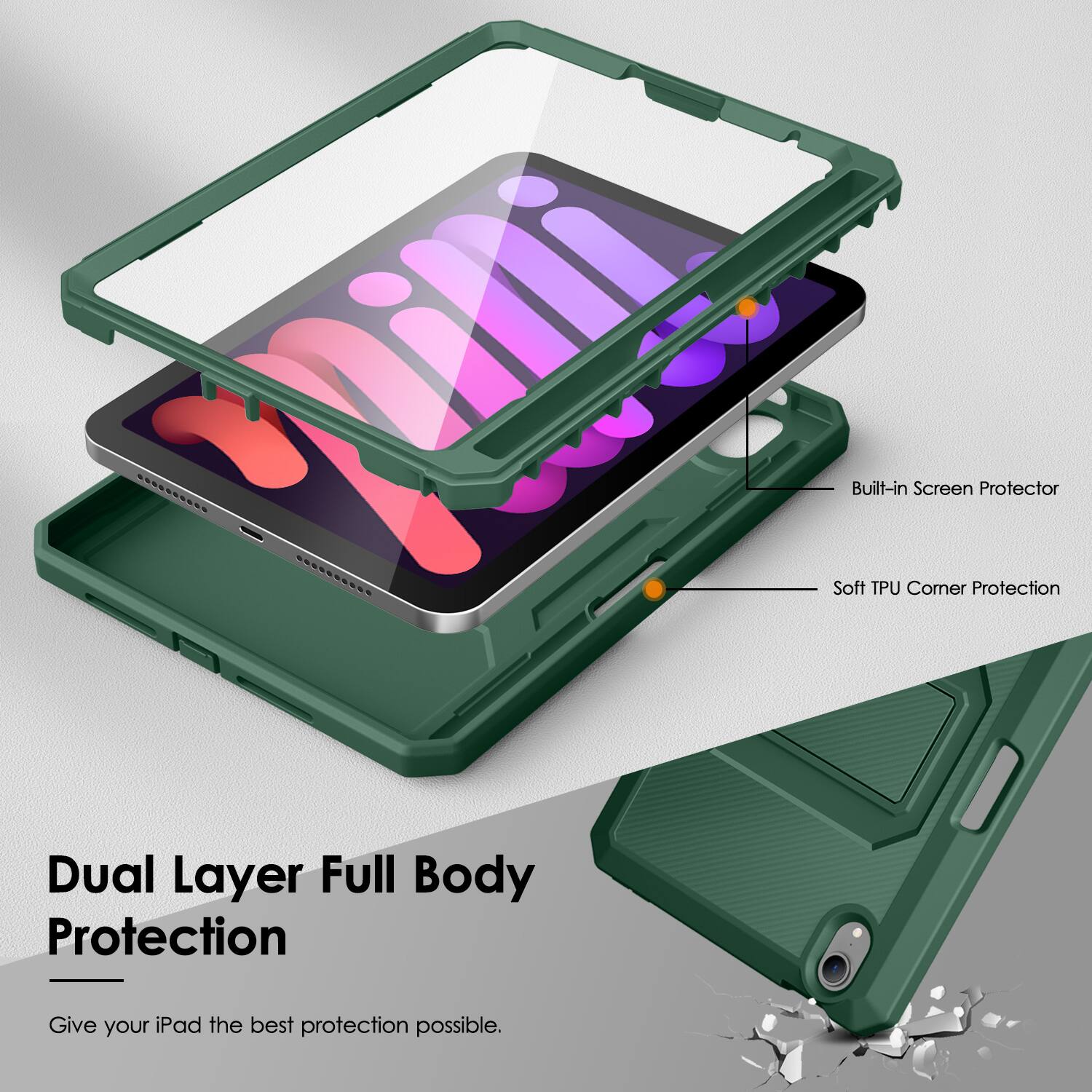 PETTES ET Built-in Screen Protector Soft TPU Corner Protection Dual Layer Full Body Protection Give your iPad the best protection possible.

Dual Layer Full Body Protection

Give your iPad the best protection possible.