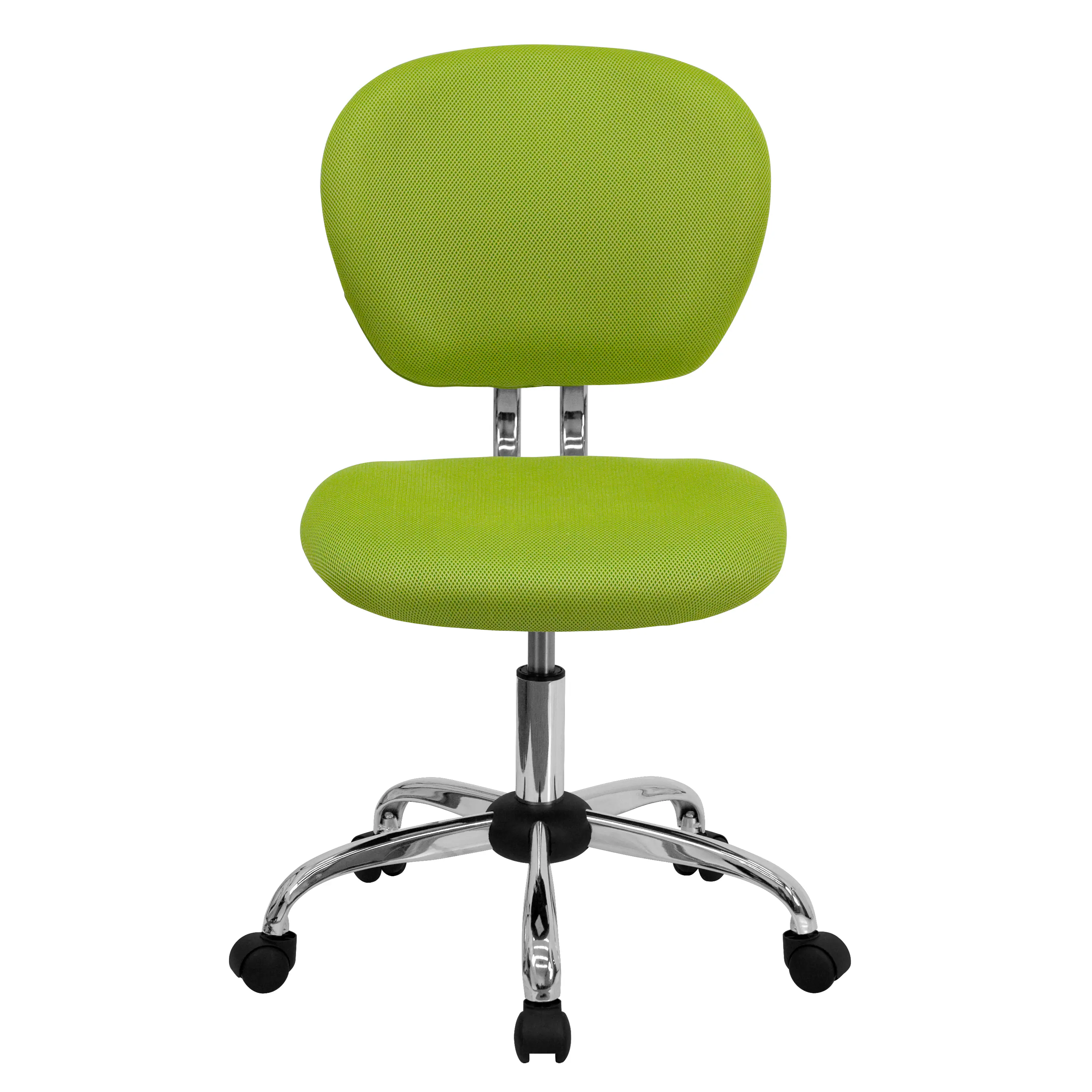 Alt View 7. Emma + Oliver - Mid-Back Mesh Padded Swivel Task Office Chair with Chrome Base - Apple Green.
