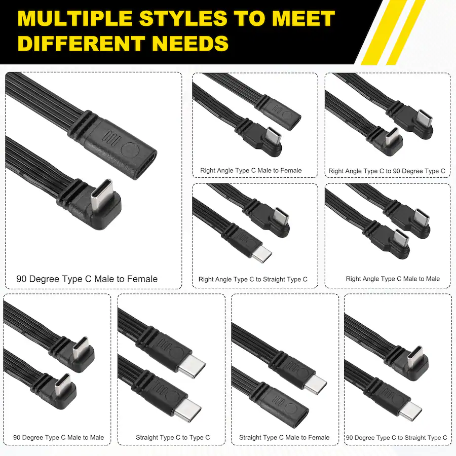 Multi Phone Adapter Usb Unique Bargains USB C Cable, Right Angle USB C to USB C Adapter ...
