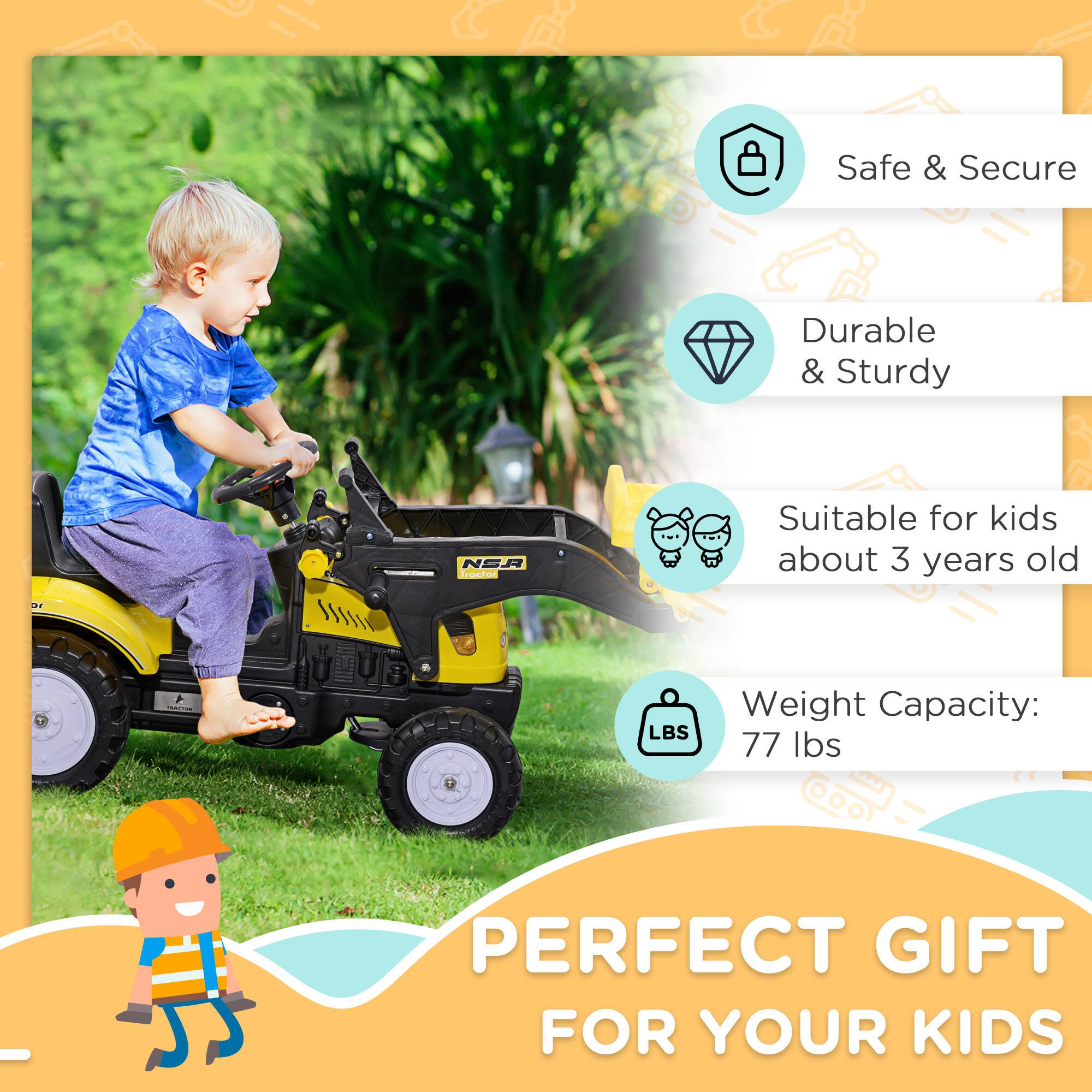 - Safe & Secure
- Durable & Sturdy
- Suitable for kids about 3 years old
- Weight Capacity: 77 lbs
- PERFECT GIFT FOR YOUR KIDS