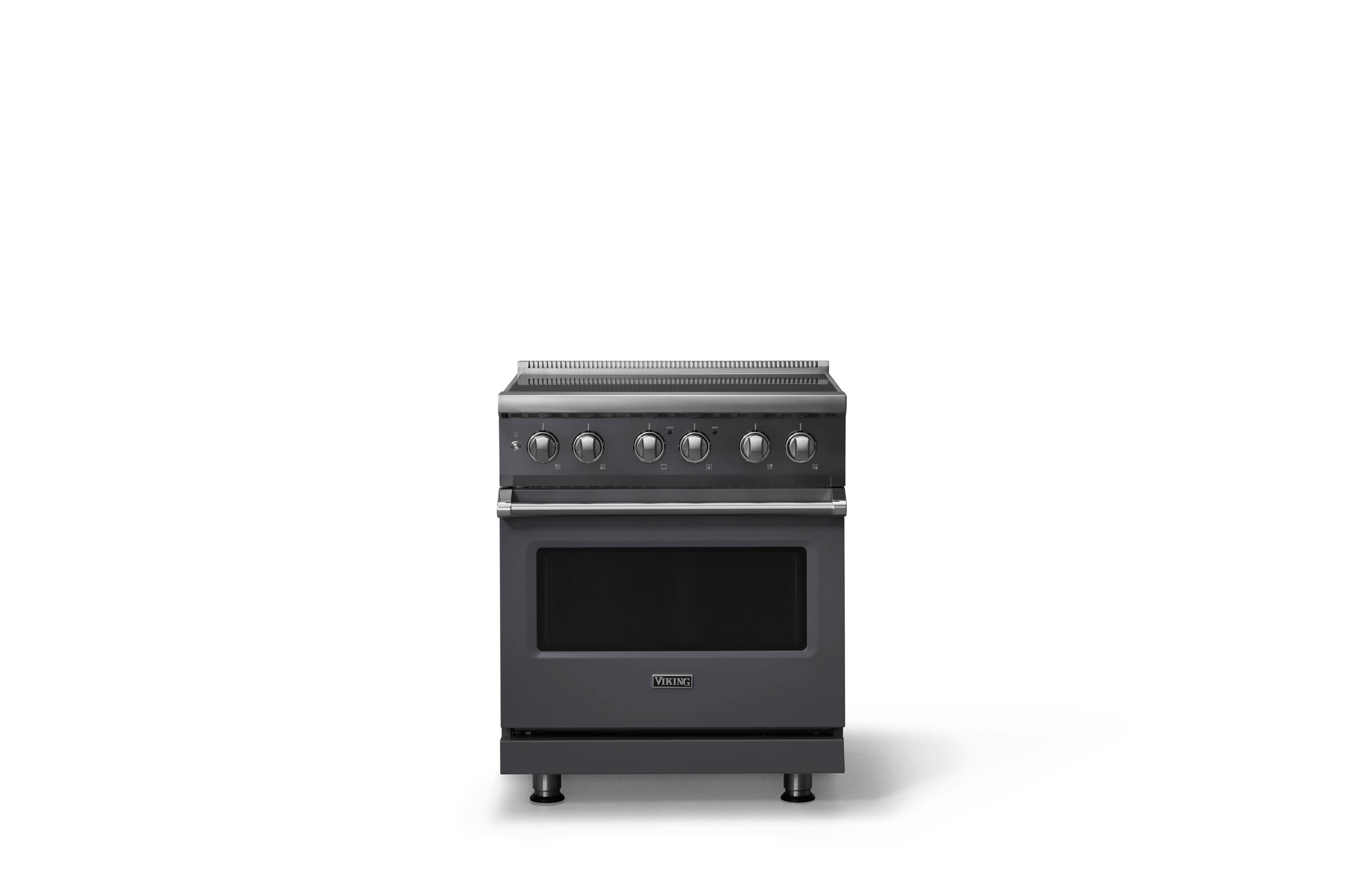 Front. Viking - 30 in. Wide 4 Elements Pro 5 Series 4.7 Cu. Ft. Freestanding Induction Convection Range - Cast Black - Cast Black.