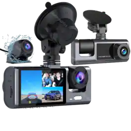 Home Collection - 3-Lens Car DVR Dash Cam – 1080P Front, Rear & Interior Camera with G-Sensor