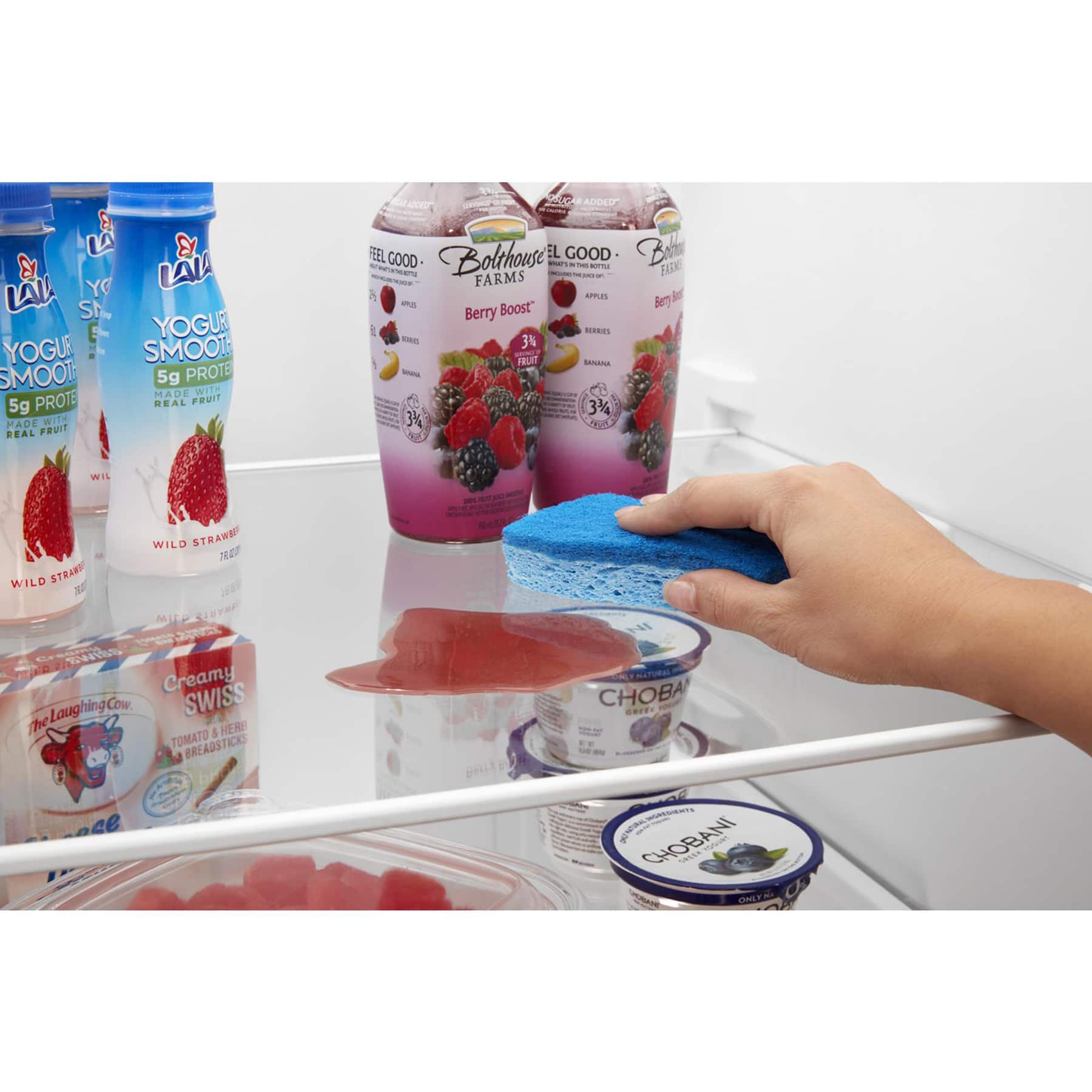 The text on the image reads: "Added LA & YO LAU LAU S YOGUR YOGUR SMOOTH SMOOTH 5g PROTEIN MADE WITH REAL FRUIT 5g MADE WITH REAL FRUIT BOLTHOUSE FARMS sn - I 80 - EXI AmLI Beny d me Boost" Berry SERRES - 3% reu SNAAA - 314 3% WILD STRAWBERRY Creamy Laughing Cow SWISS THE & HERE TOMATO BREADSTICKS BRiA NATURAL CHOCOLATENTS CHOBANI S44/10 OHLY ~ C."
Corrected text: "Added LA & YO LAU LAU S YOGUR YOGUR SMOOTH SMOOTH 5g PROTEIN MADE WITH REAL FRUIT 5g MADE WITH REAL FRUIT BOLTHOUSE FARMS sn - I 80 - EXI AmLI Beny d me Boost" Berry SERRES - 3% reu SNAAA - 314 3% WILD STRAWBERRY Creamy Laughing Cow SWISS THE & HERE TOMATO BREADSTICKS BRiA NATURAL CHOCOLATENTS CHOBANI S44/10 OHLY ~ C."